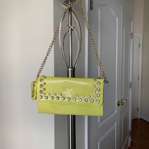 Posh Yellow Rhinestone Clutch - Picture 4 of 9